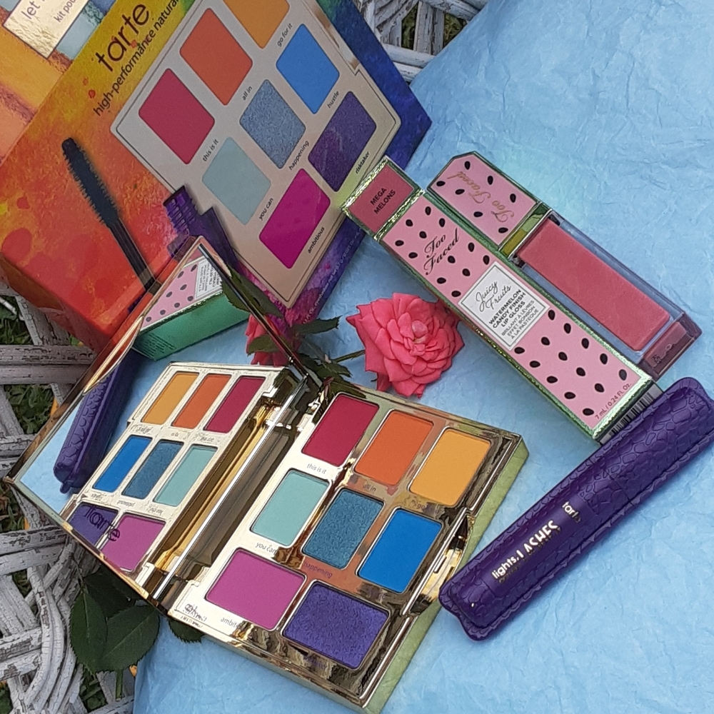 NIB Tarte Let It🌈EyeSetw/Mascara+TooFacedLipGloss